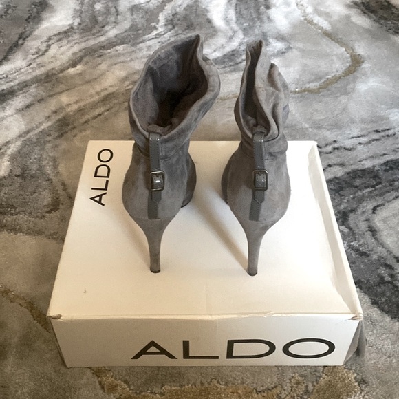 Grey Suede Aldo High Heeled Booties - Picture 4 of 6
